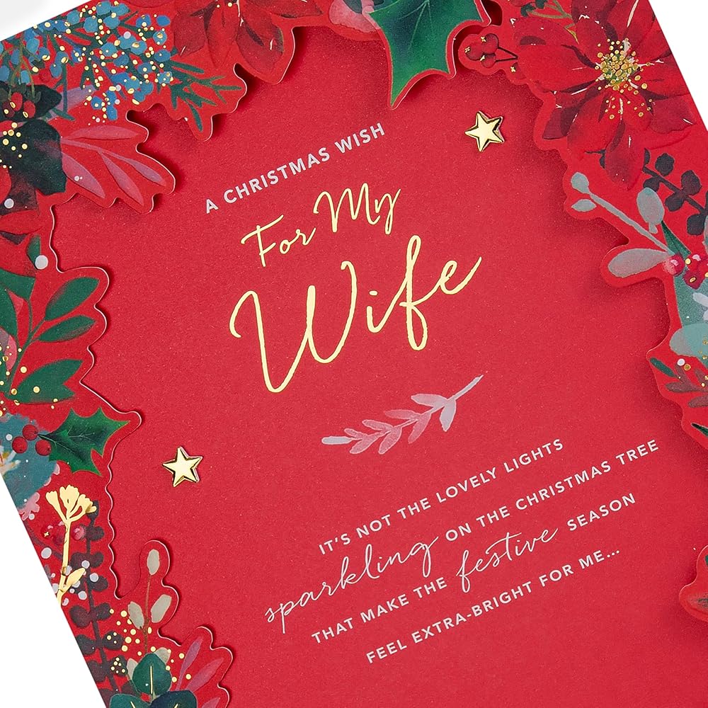 Traditional Illustrated Festive Design Luxury Boxed Wife Christmas Card