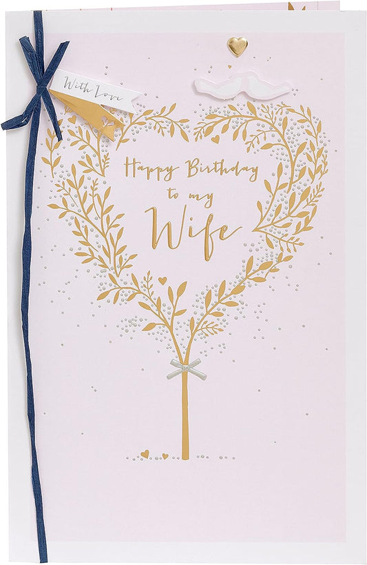 Heart Tree Design Wife Birthday Card