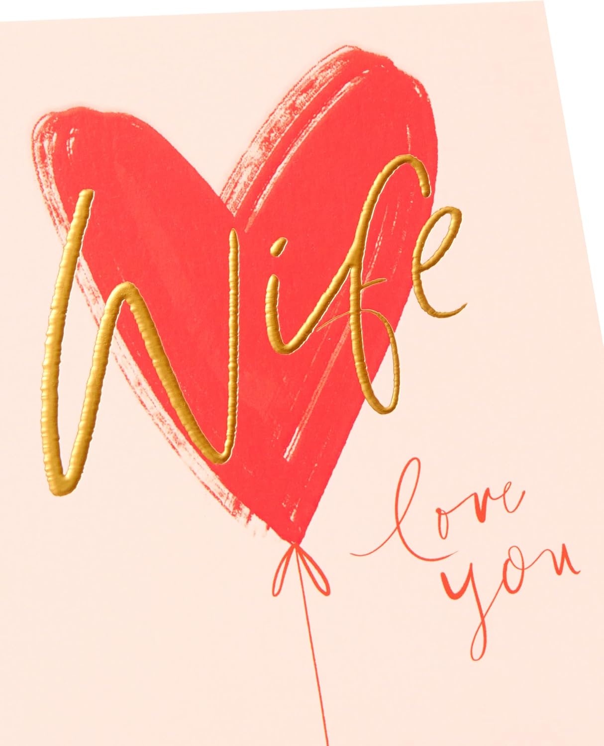 Red Heart Balloon Design Wife Valentine's Day Card