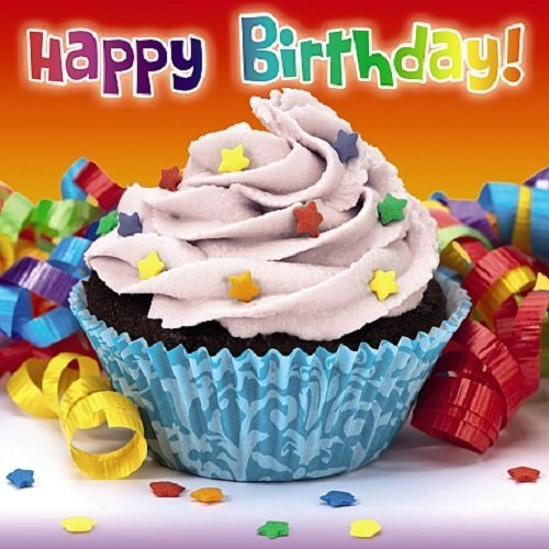 Carte Blanche 3D Holographic Card Up Close Happy Birthday Cupcake For Her