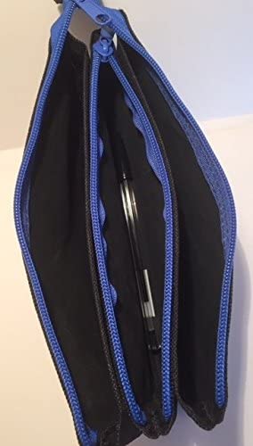 Flat Triple Compartment Assorted Colour Pencil Case