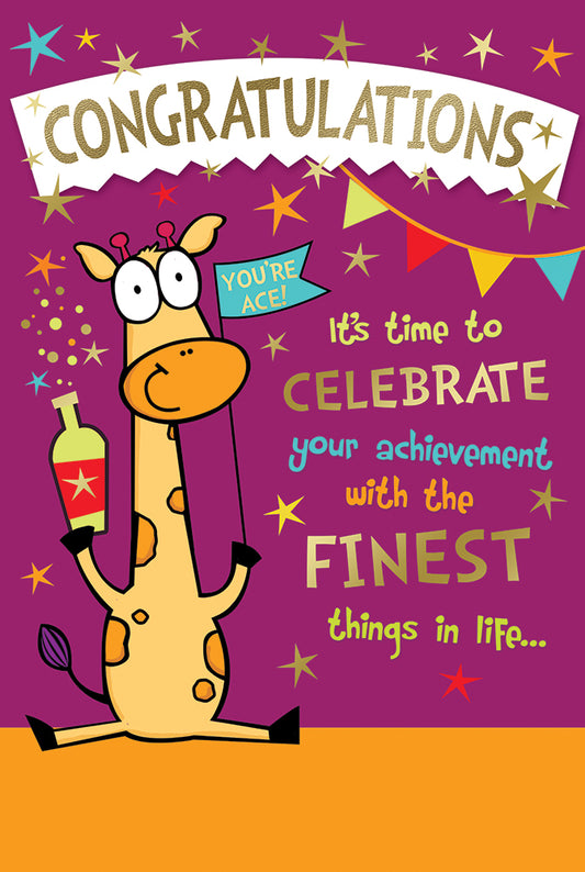 Cute Giraffe Design Congratulations Witty Words Card