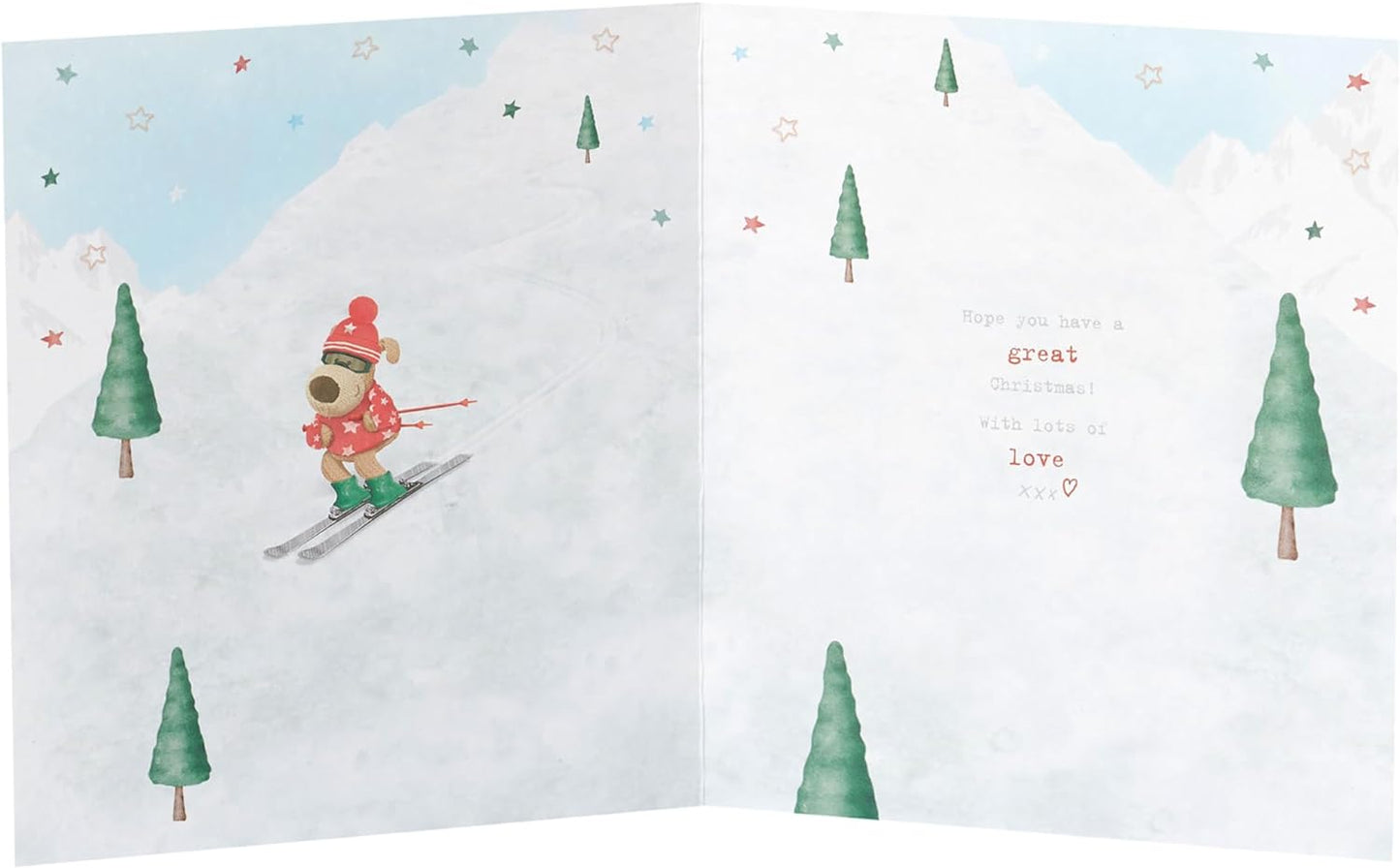 Nephew Boofle Skiing Christmas Card