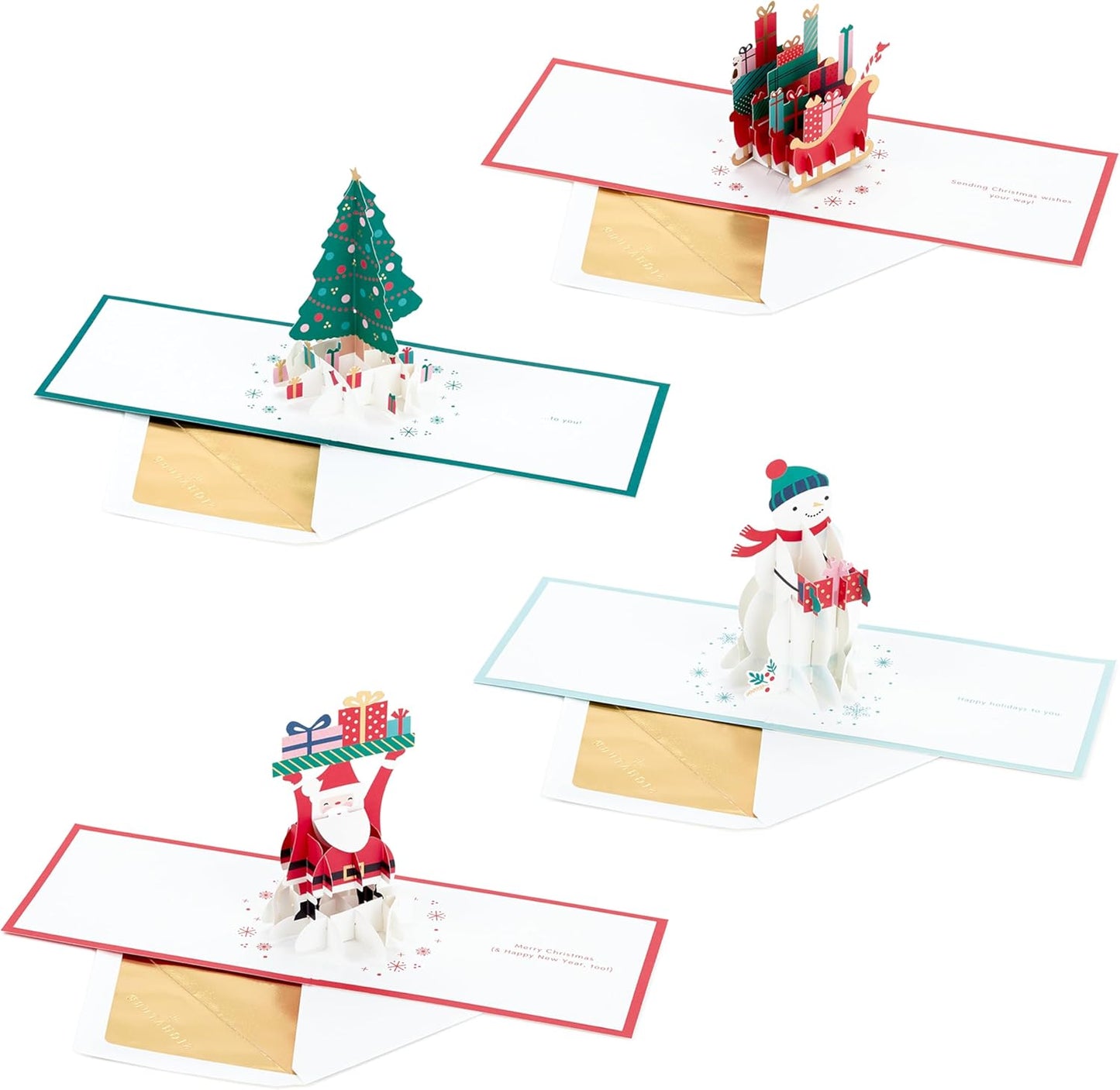 Paper Wonder 3D and Pop Up Pack of 4 in 4 Festive Designs Christmas Card