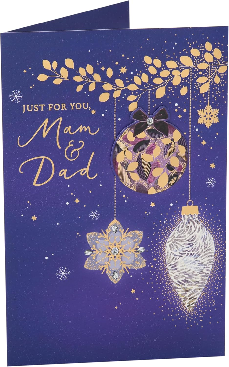 Baubles Design Mam & Dad Christmas Card