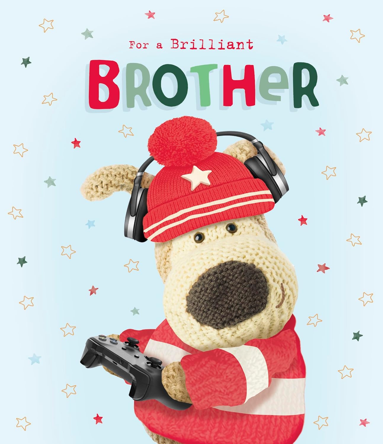 For A Brilliant Gamer Brother Christmas Card Boofle