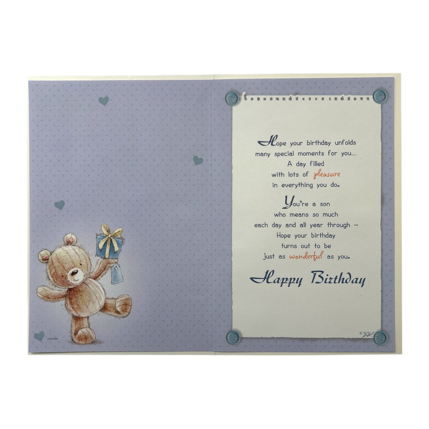 For Son Teddy Playful Pose Design Birthday Card