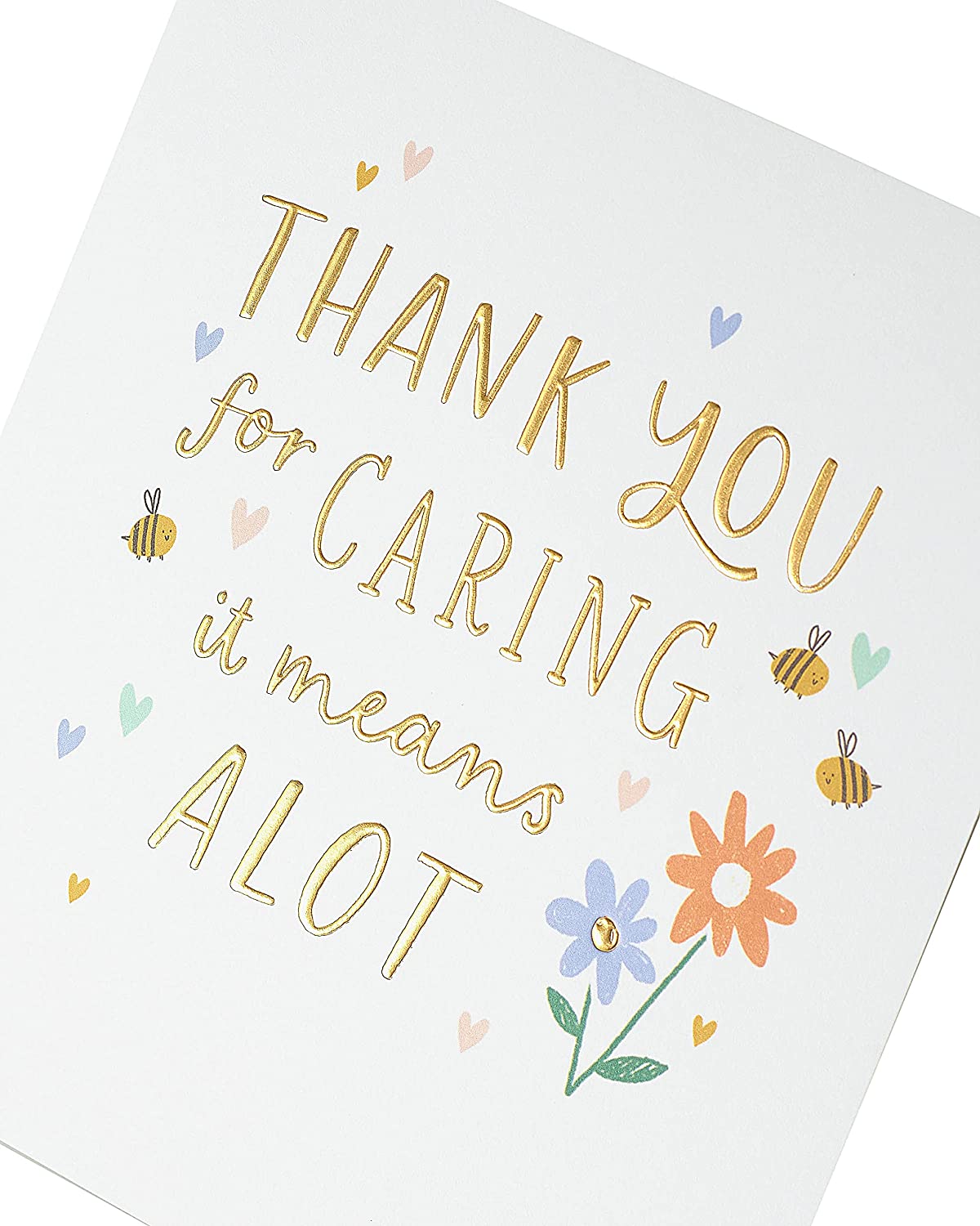 Thank You for Caring Support Card with Gold Detailing
