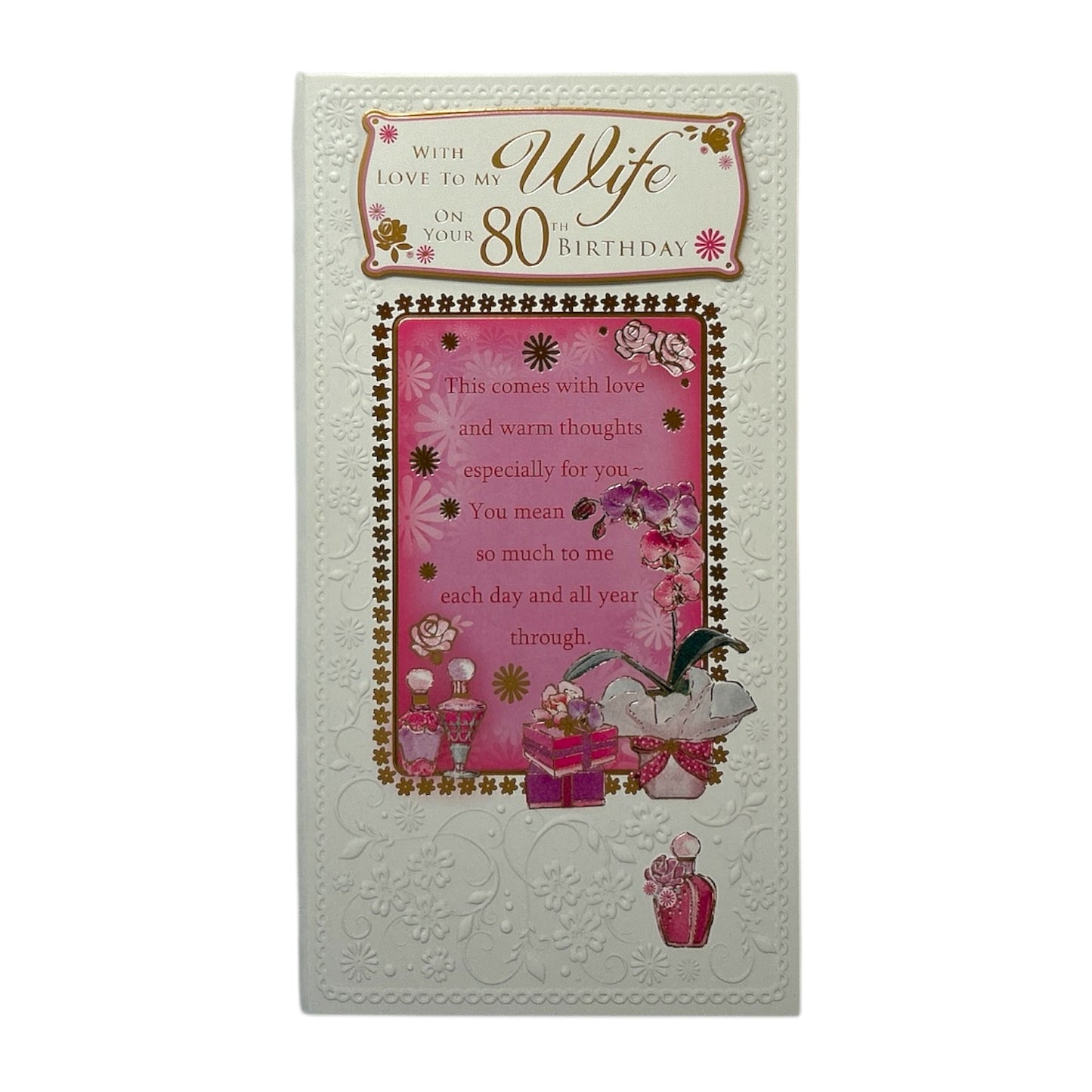 With Love To My Wife On Your 80th Birthday Soft Whispers Card