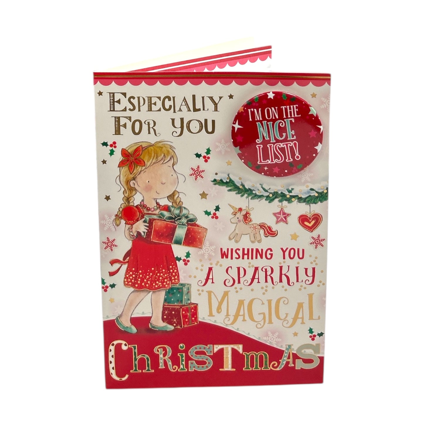 Especially For You Sparkly Magical Christmas Card With Badge
