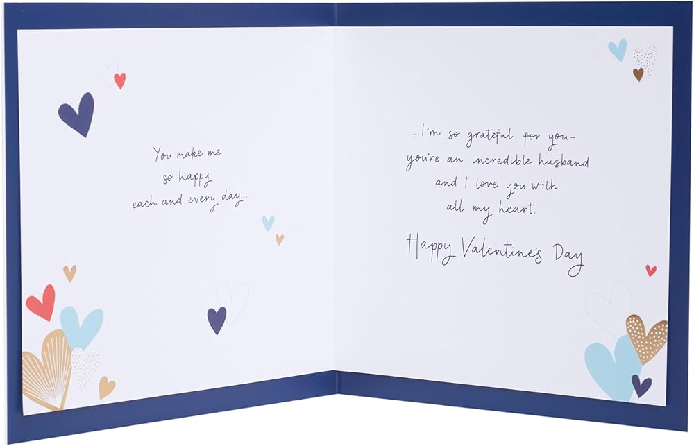 Laser Cut Hearts Design Husband Valentine's Day Card