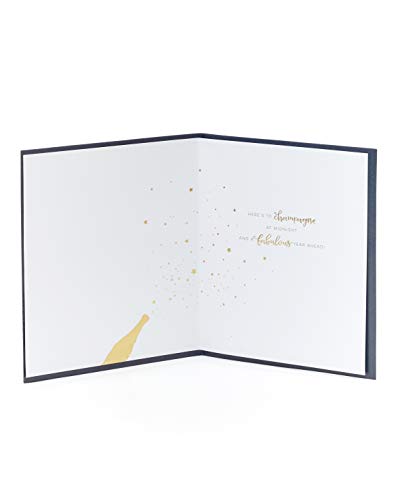 Happy New Year Classic Clock Glitter Christmas Greeting Card