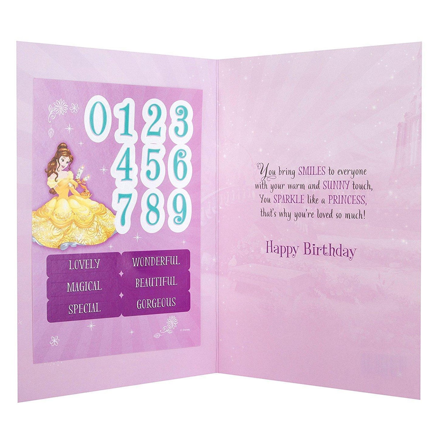 Disney Princess Daughter Birthday Card 'With Stickers