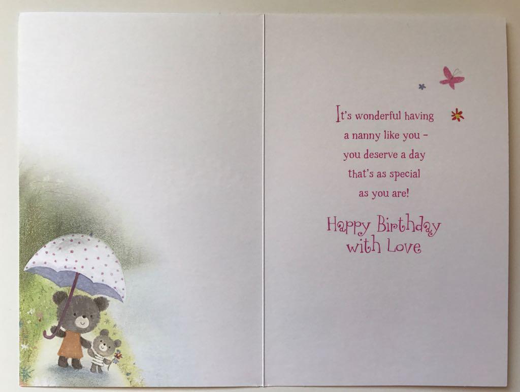 Lovely Nanny Birthday Card Cute Teddy 