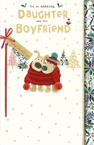 Boofle Wrapped in Scalf Daughter & Boyfriend Christmas Card