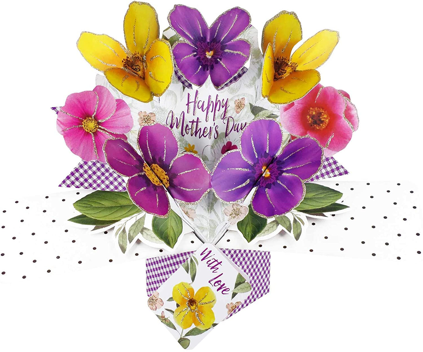 Lettering & Pansies Mother's Day Pop Up Card