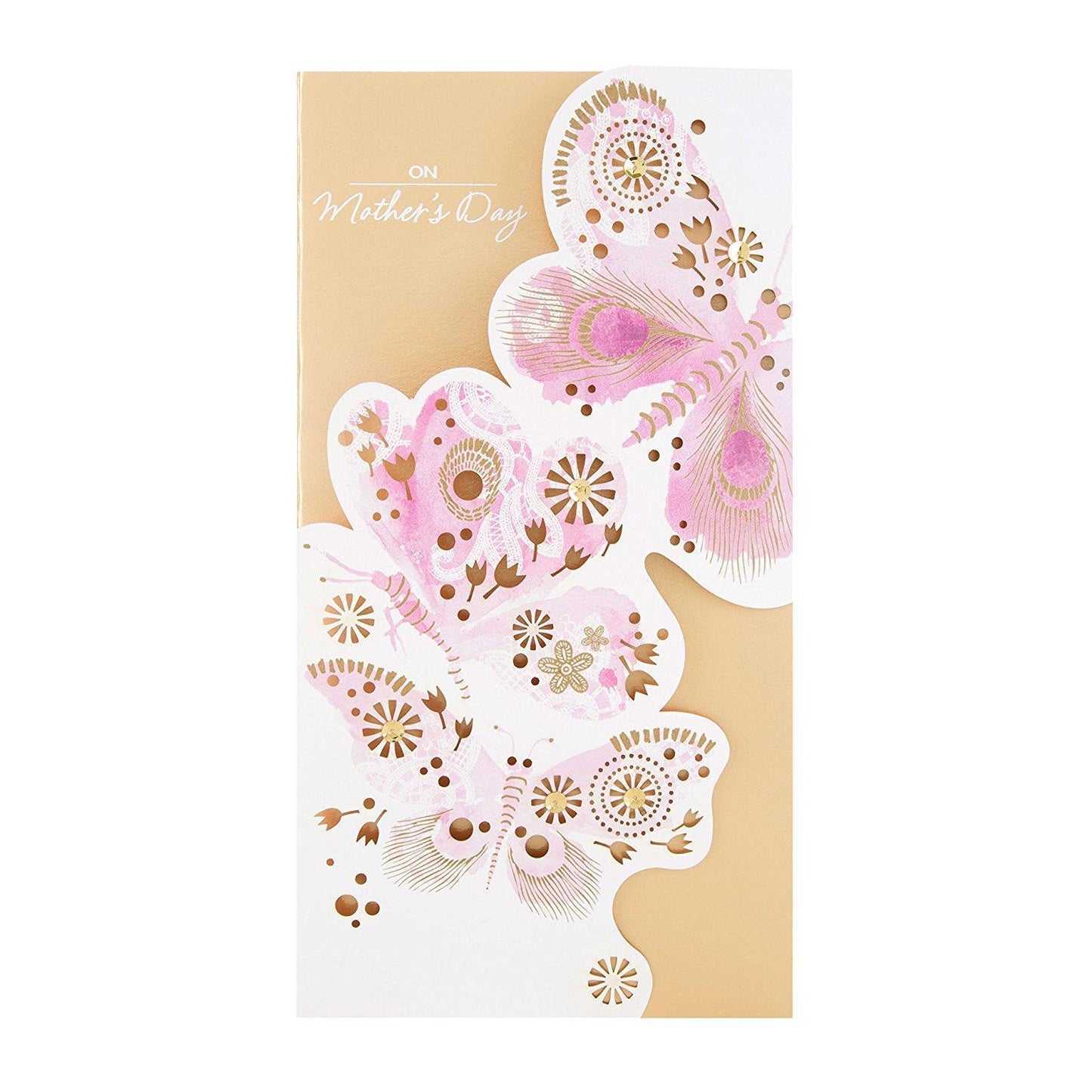 With Love Butterflies Traditional Diamante Open Mother's Day Card
