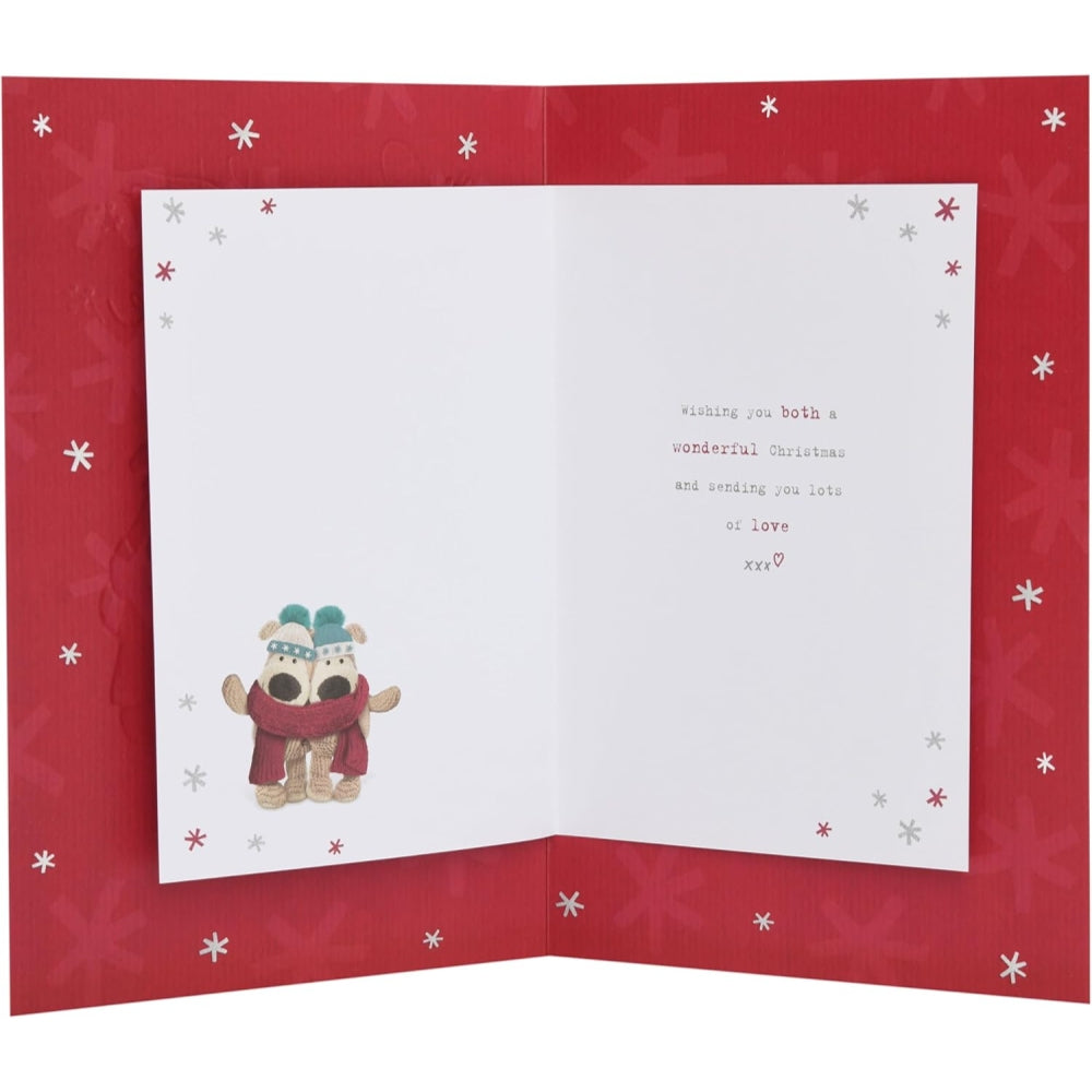 Boofles Near Xmas Tree Daughter & Fiancé Christmas Card