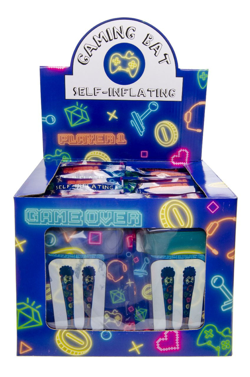 Pack of 48 Gamer Print Self-Inflating Bats