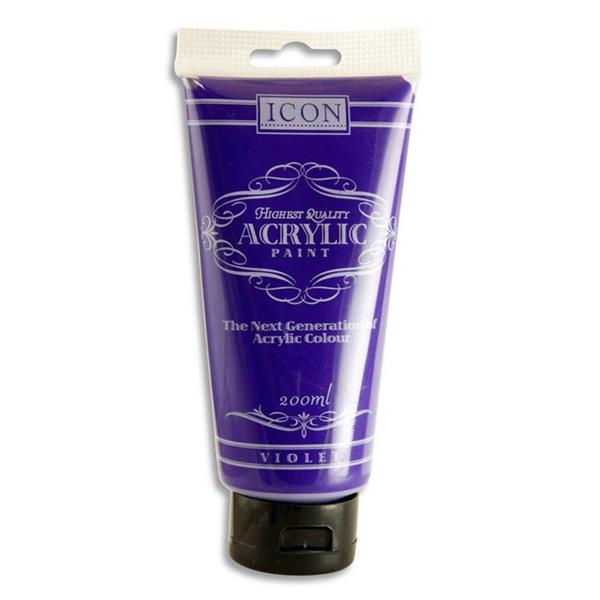 Violet Purple Acrylic Paint 200ml by Icon Art