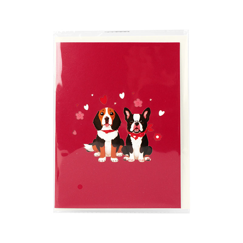 Two Puppy Dogs 3D Pop Up Greeting Card