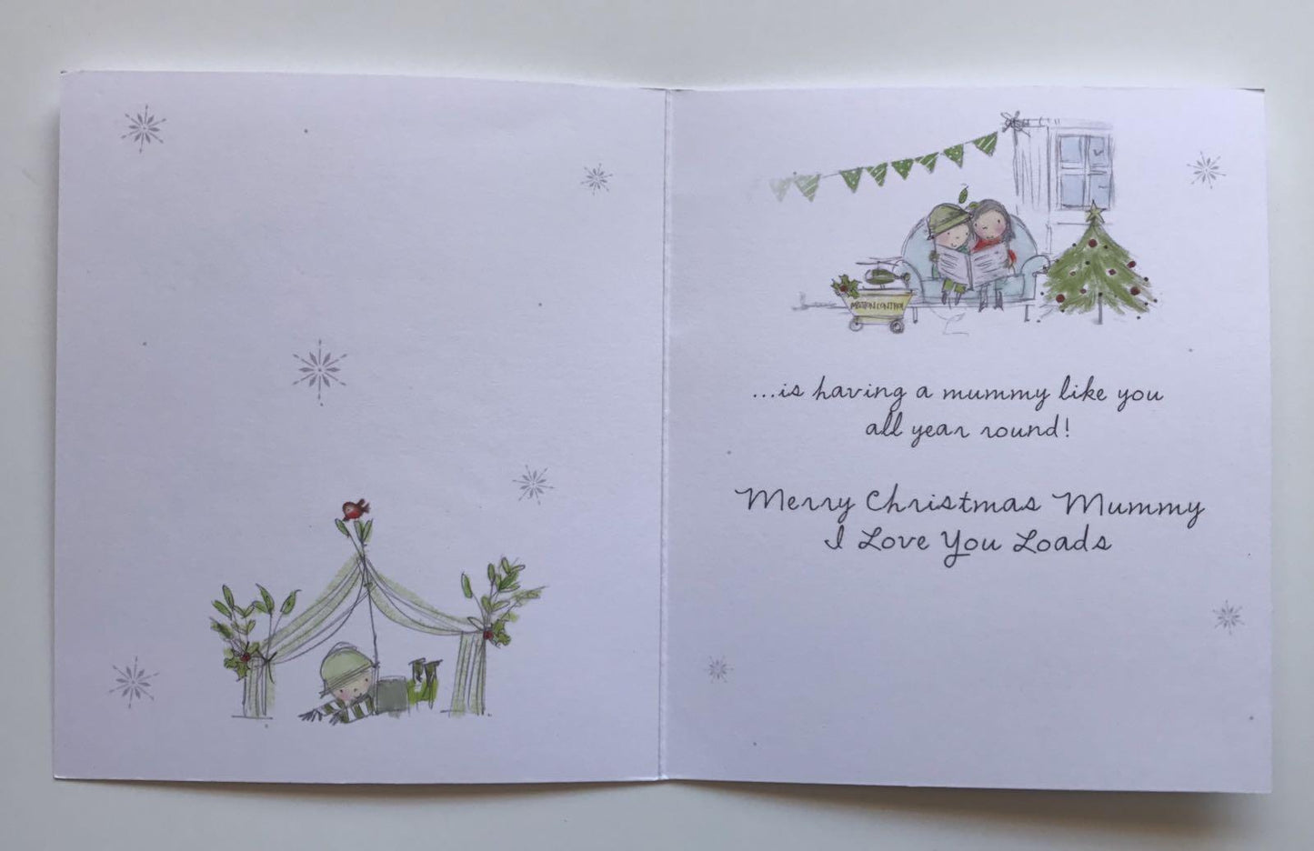 Cute Mummy From Son / Little Soldier  Christmas Greeting Card 