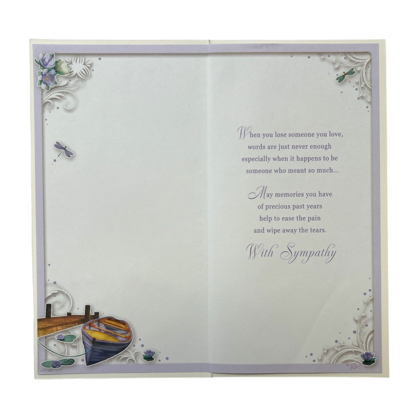 Loss of Partner Dockside Design Sympathy Opacity Card