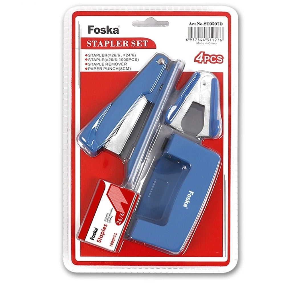 Set of 4 Stapler Hole Punch Set