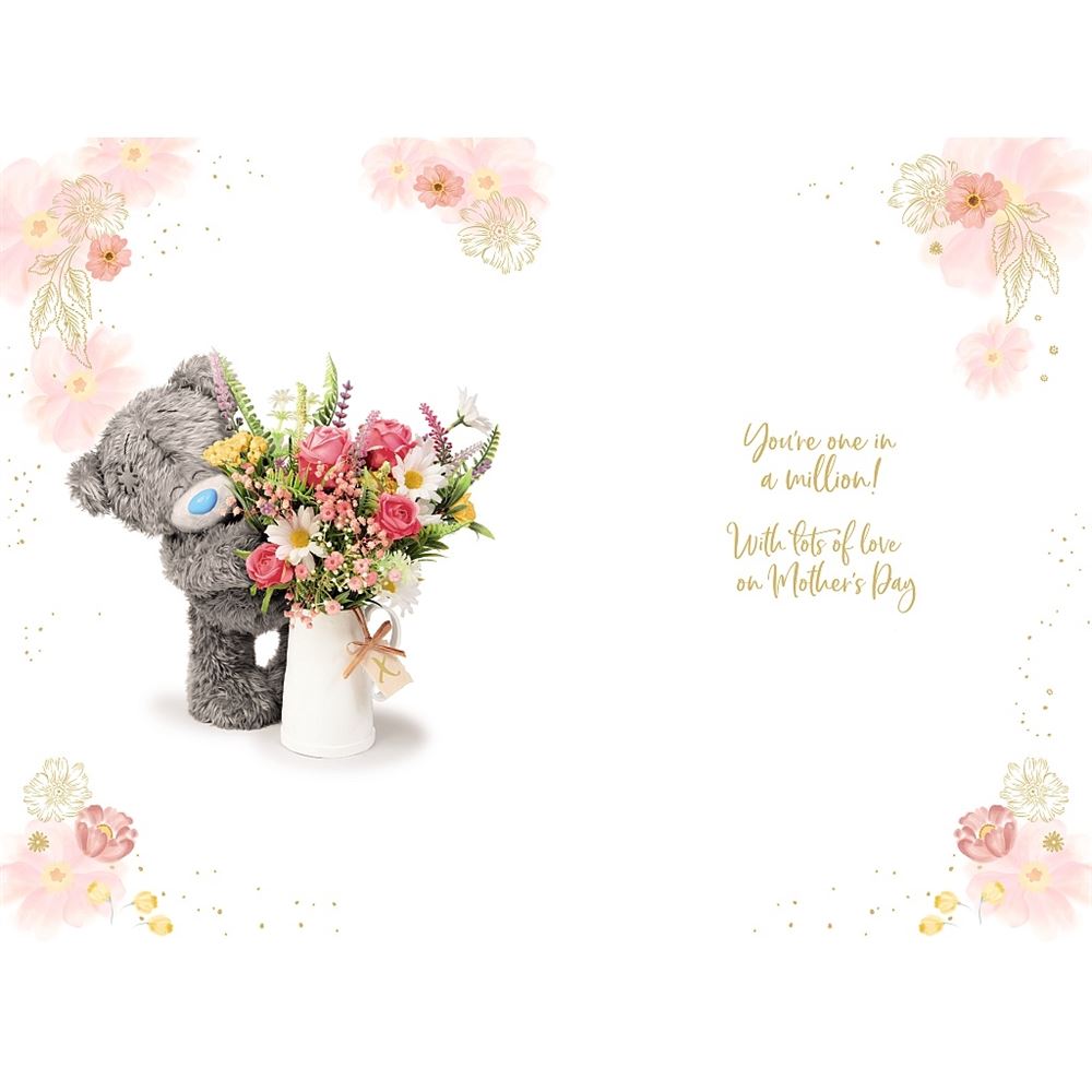 Bear And Vase Of Flowers Nanna Photo Finish Mother's Day Card