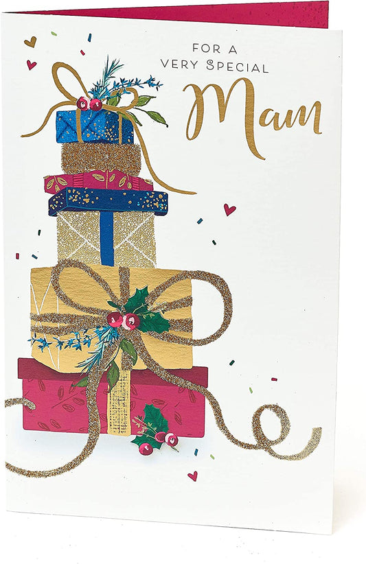 Mam Christmas Card Luxe Present Stack 