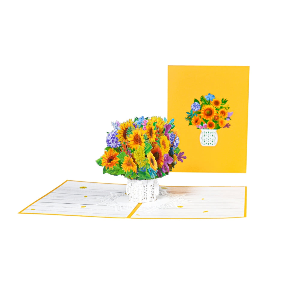 Sunflower Joyful Blossoms Pop-Up Greeting Card - Mother's Day Congratulations Thank You Birthday