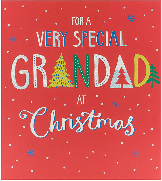 Grandad Christmas Card Festive Lettering Design