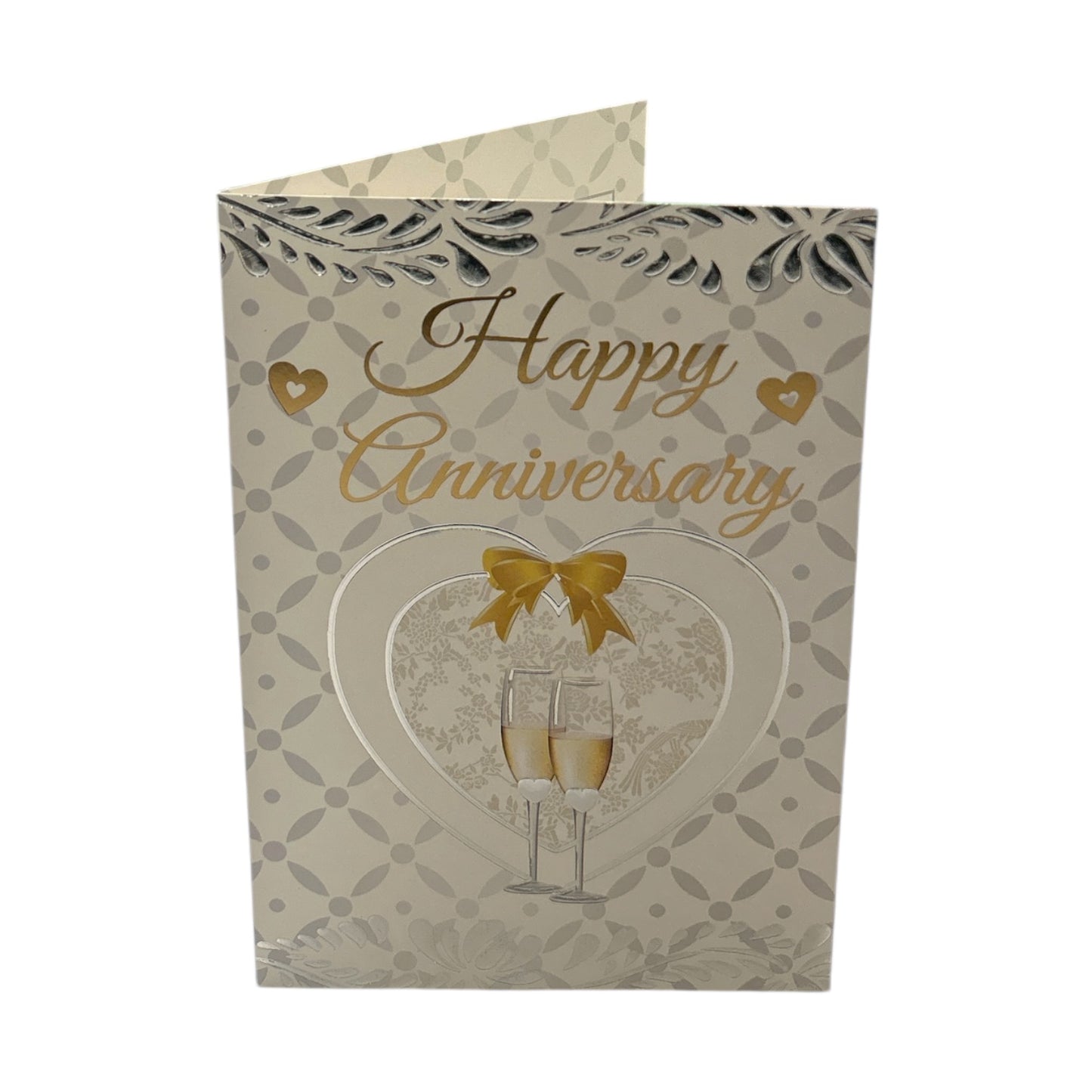 Traditional Champagne Glass Design Anniversary Card