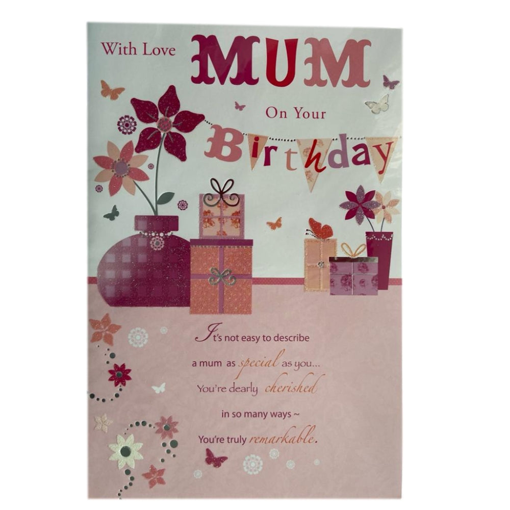 Mum Pastel Floral Design Heartfelt Verse Birthday Card