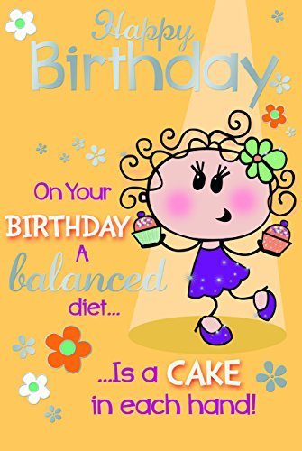 Cake Witty Words Humour Open Birthday Card