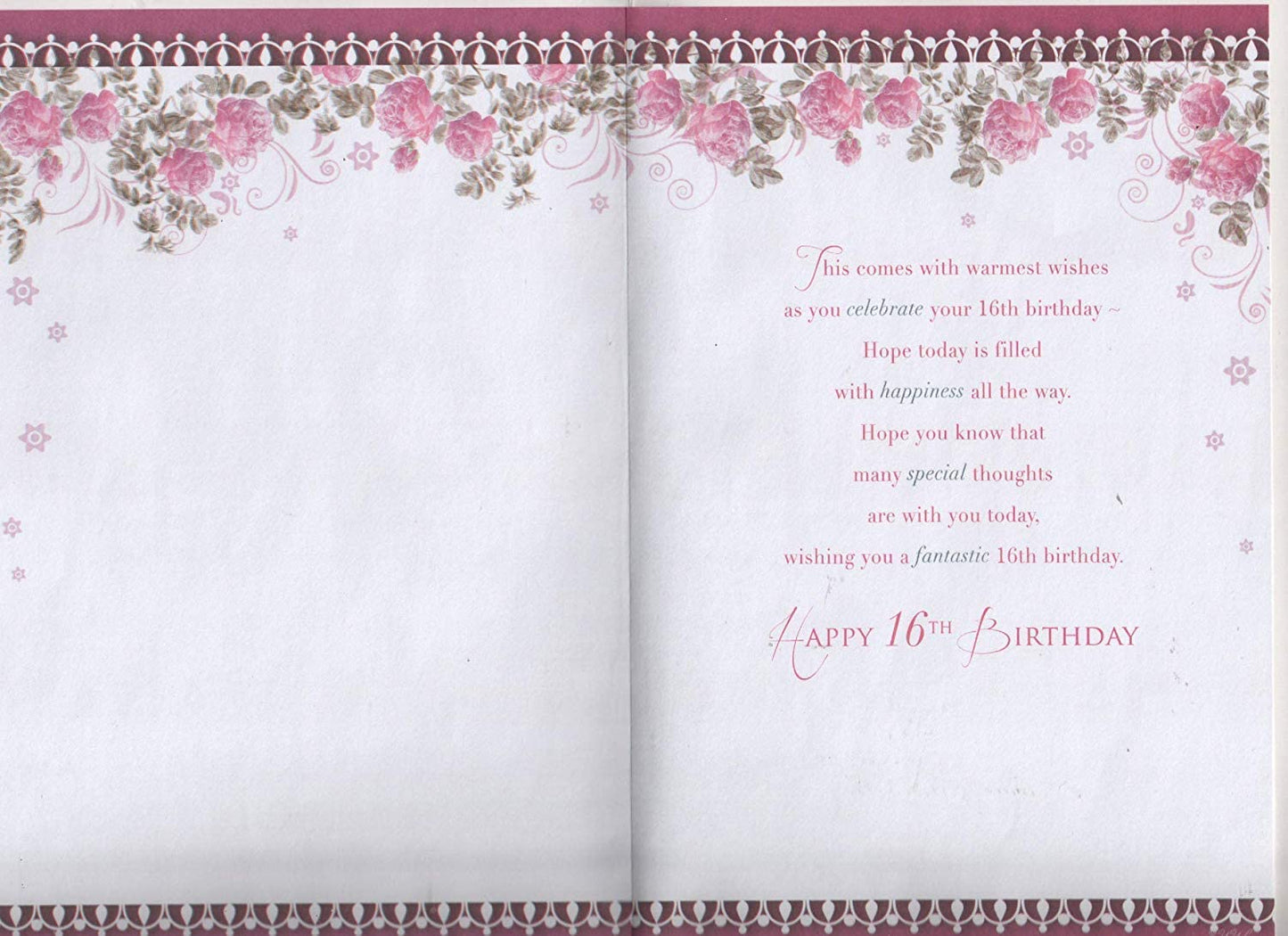 On Your 16th Birthday Open Female Celebrity Style Card