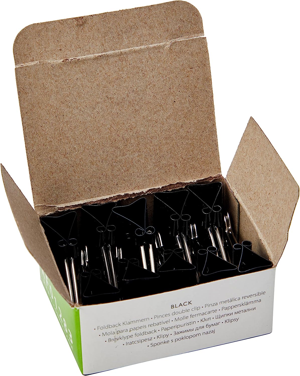 Pack of 10 Black Foldback Clips 24mm