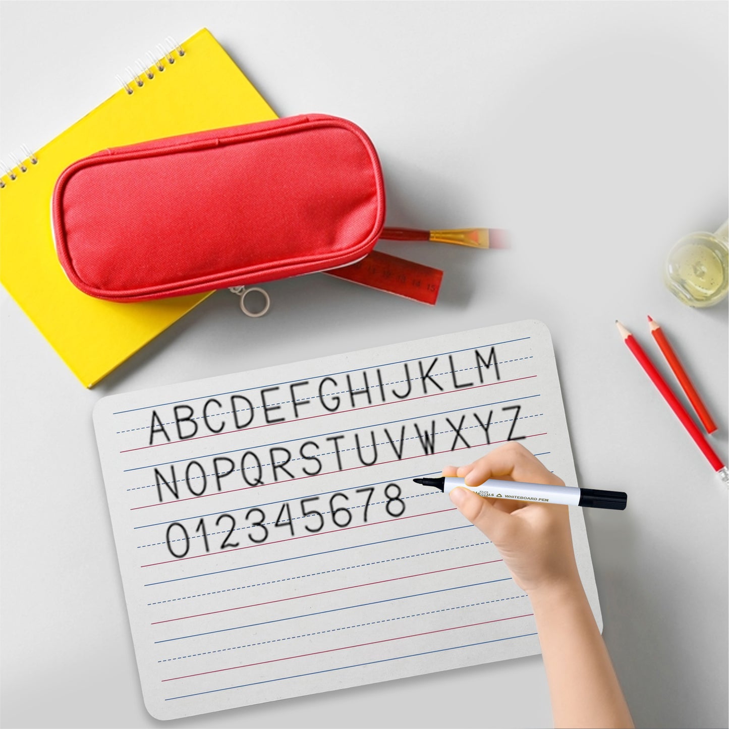 Pack of 30 Rigid MDF Handwriting Lines A4 Whiteboards