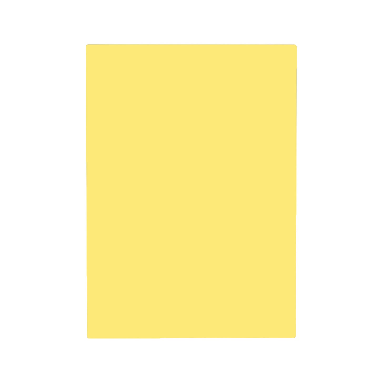 Pack of 8 A4 Plain Yellow Dyslexia Overlay Reading Sheets – PET Material, Rounded Corners