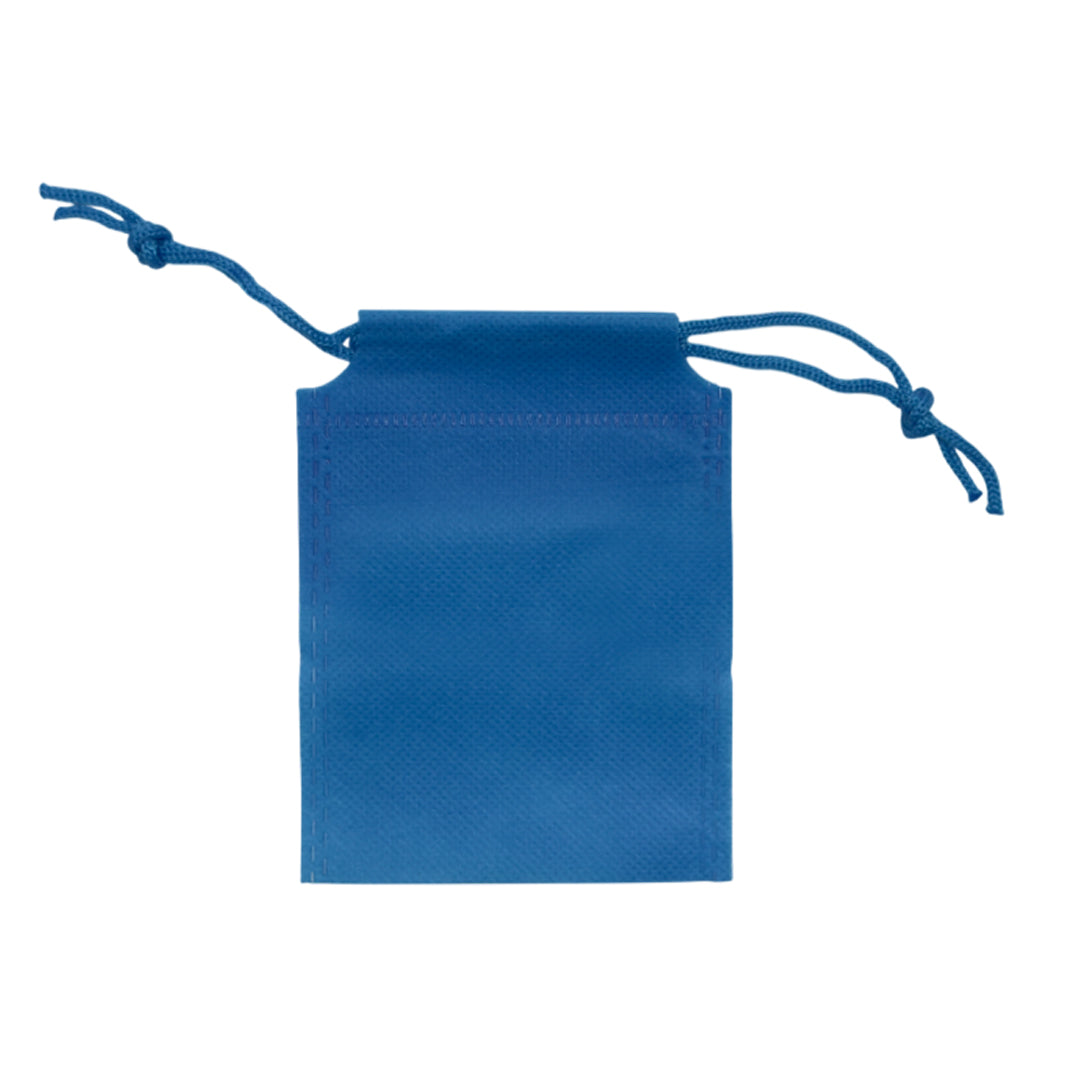 Pack of 50 Light Blue Coloured 12x9cm Non-Woven Drawstring Bags