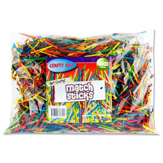 Bag of 4000 Assorted Colour Matchsticks by Crafty Bitz