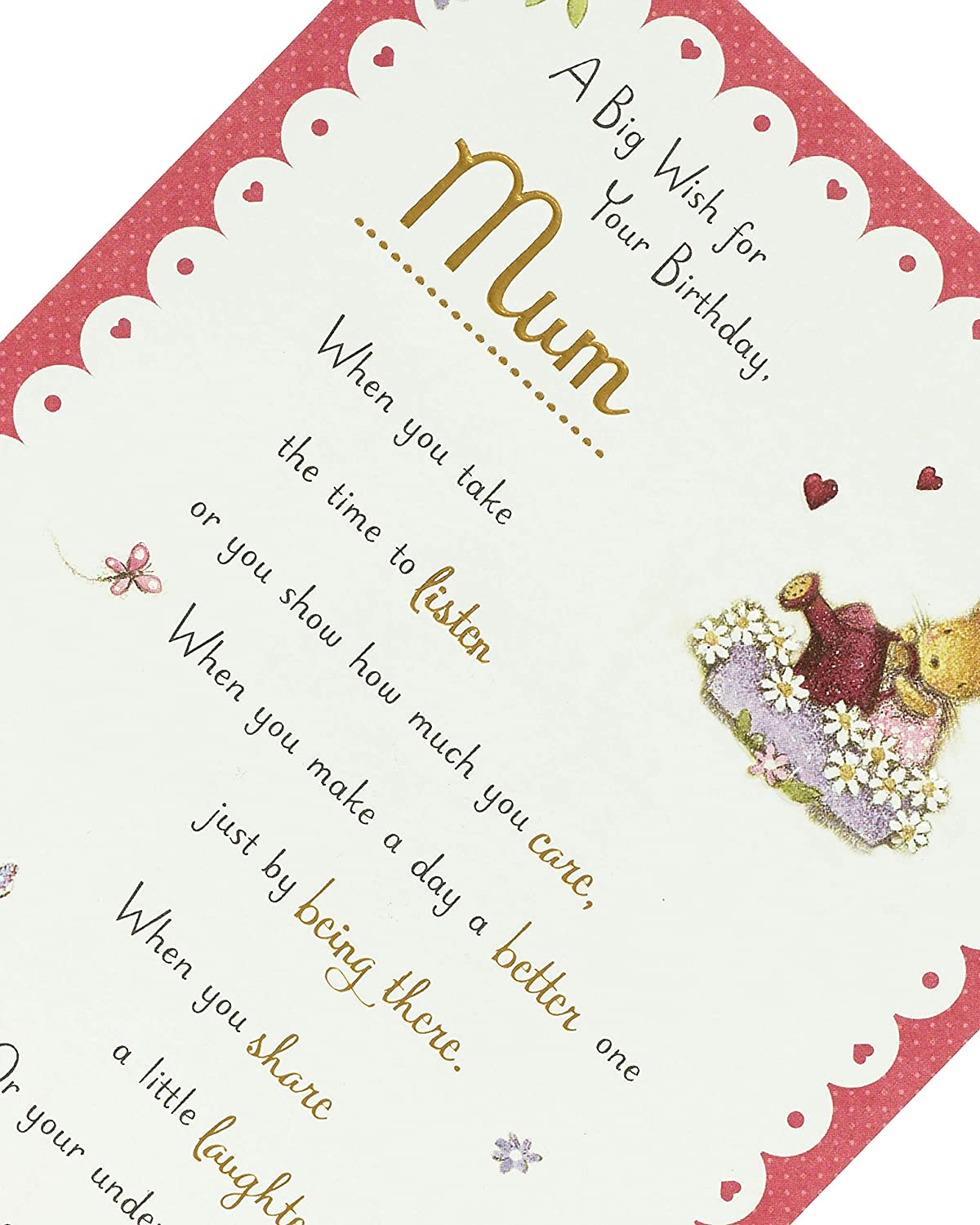 Cute Mum Birthday Card with Lovely Words