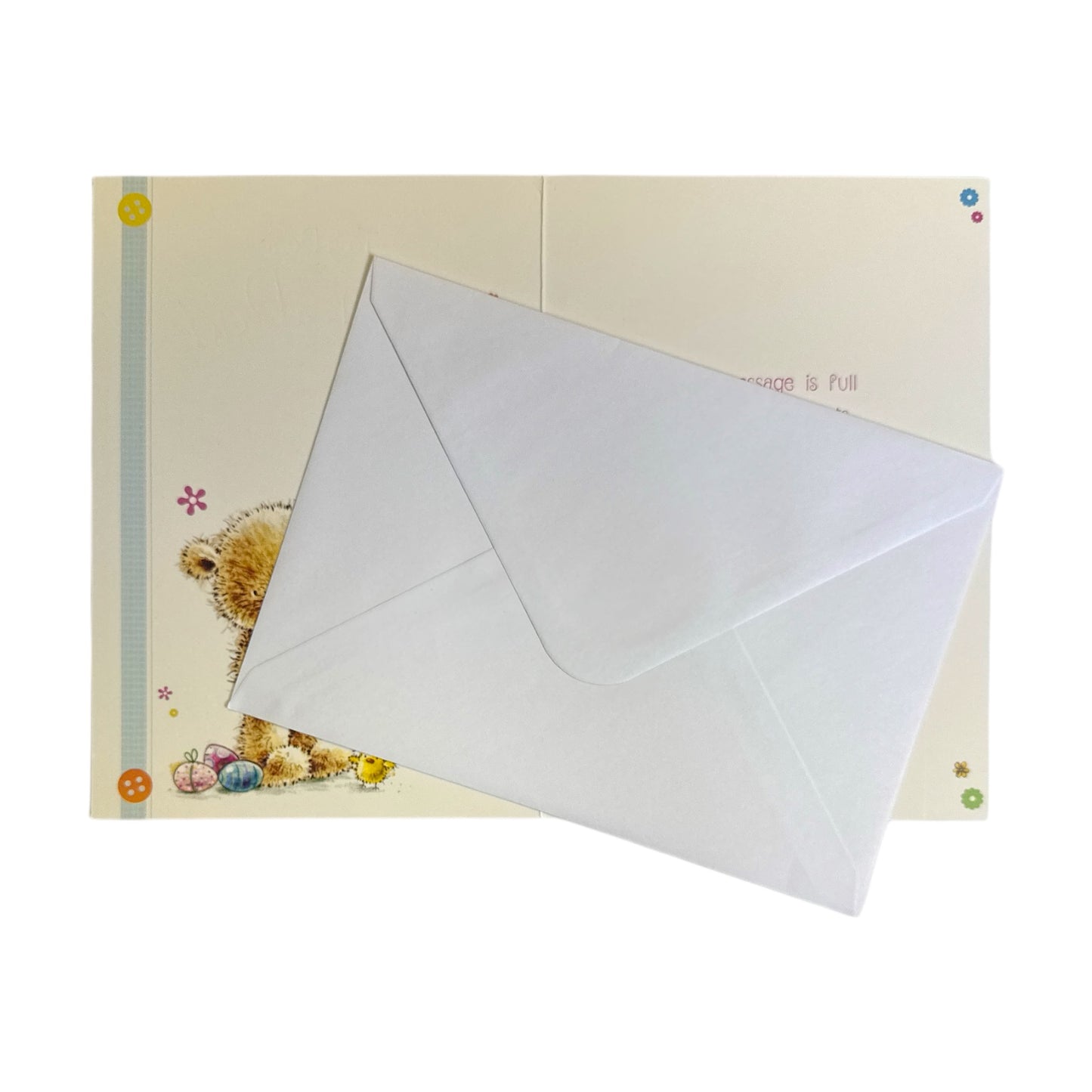 To Dear Mum And Dad Cute Teddy Holding Tulip Flowers Design Easter Card