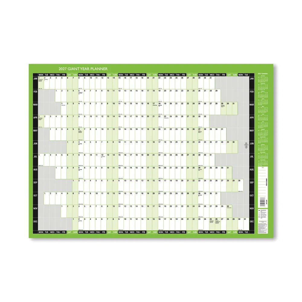 Janrax 2027 Giant Year Planner Unmounted - 1000 x 610mm KFGYP27