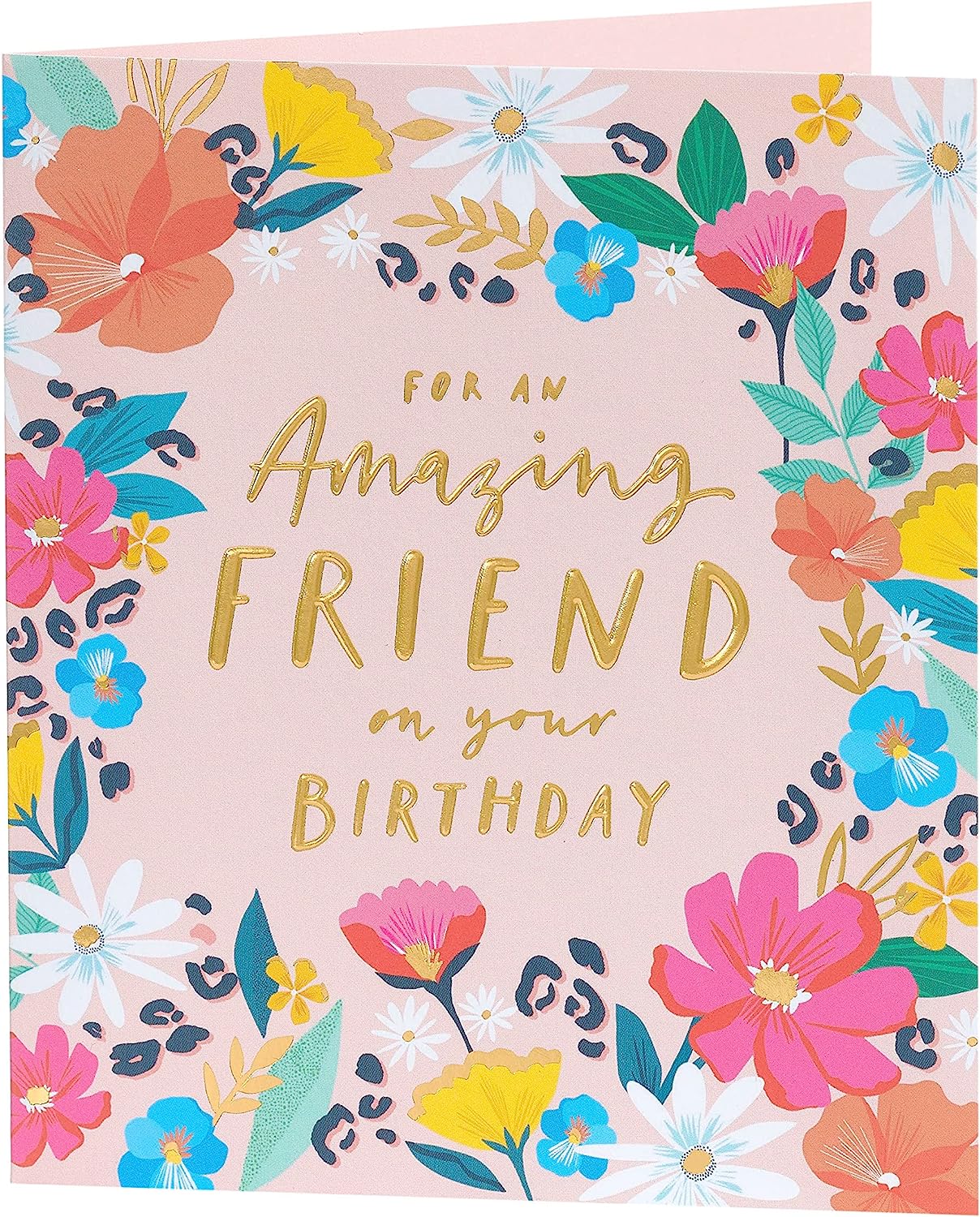 Bright Floral Design Friend Birthday Card