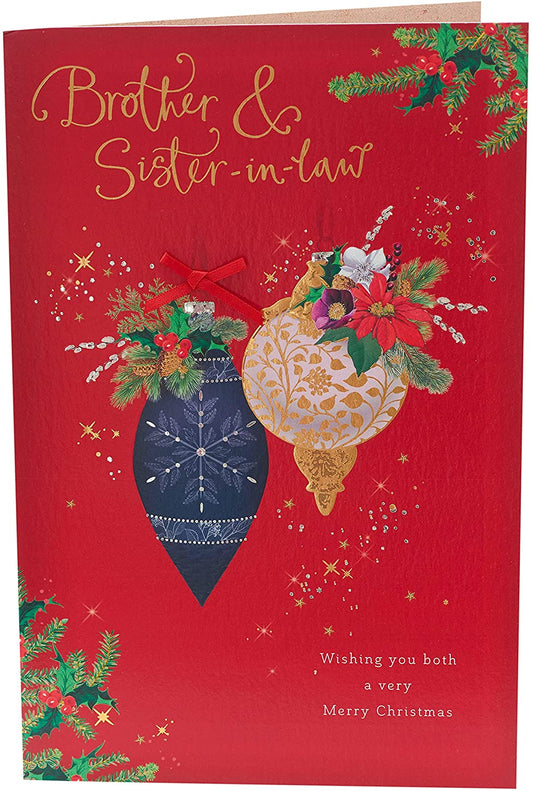 Brother and Sister In Law Red Christmas Card 