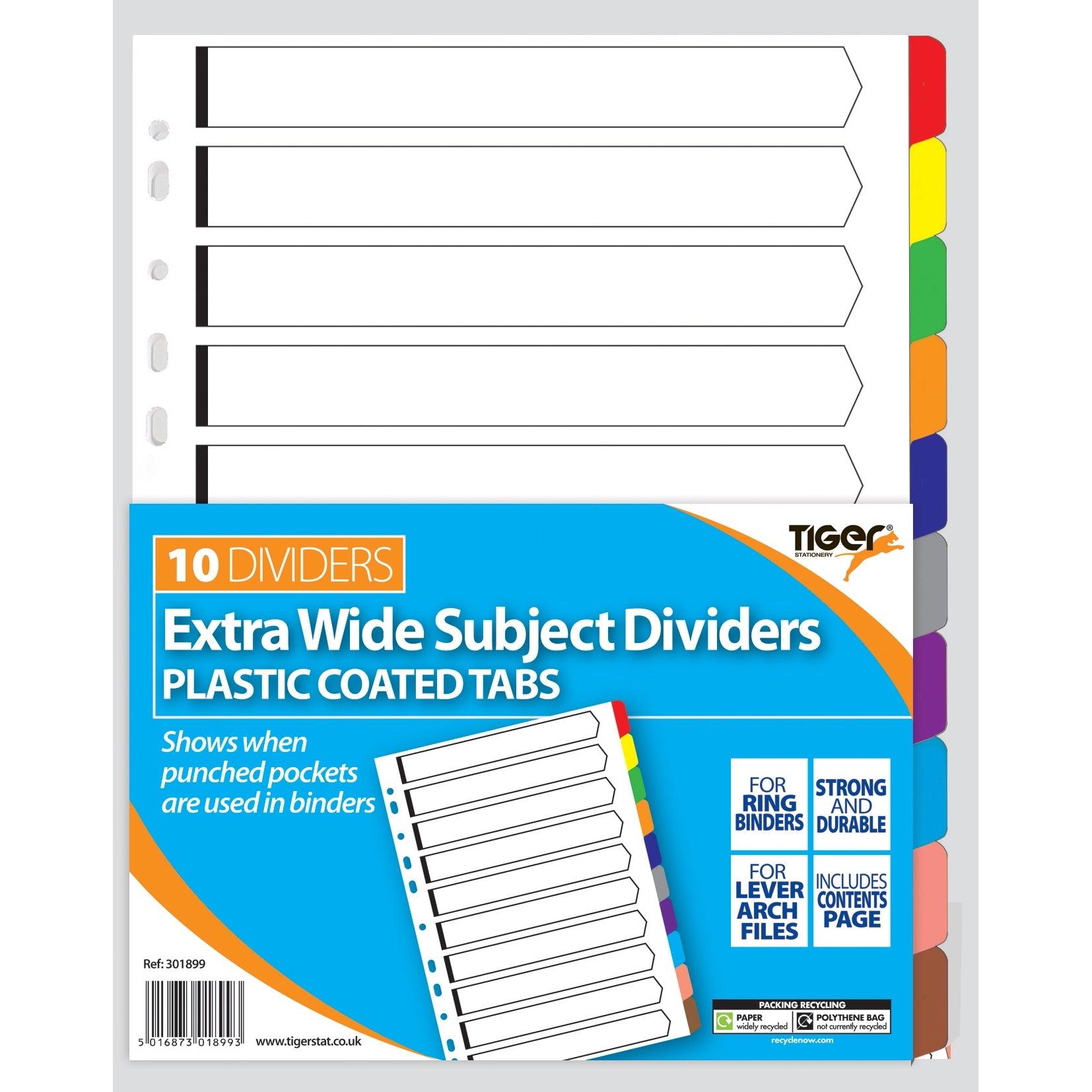 A4 10 Part Extra Wide Subject Dividers Plastic Cotated Tab– Shop Inc