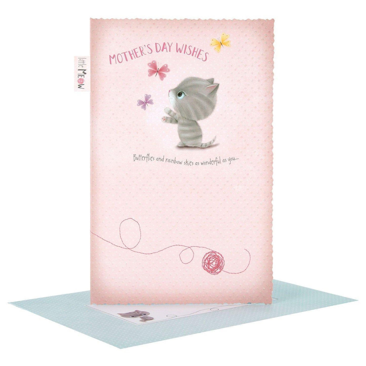 'Cute Glittered' Little Meow Mother's Day Card
