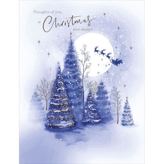 Snowy Scene with Thoughts of You Christmas Card