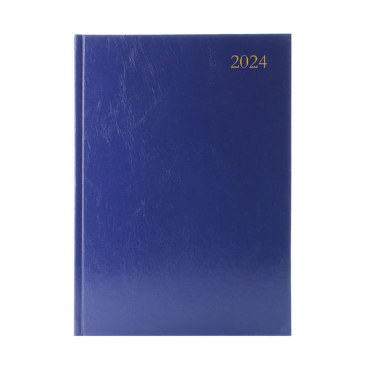 Janrax 2024 A4 Day Per Page Blue Desk Diary kfa41bu24